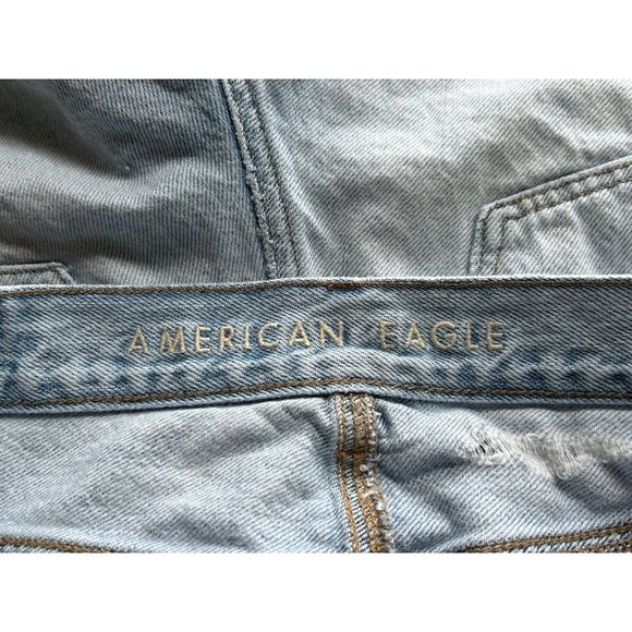 American Eagle Destroyed 90’s Rigid Boyfriend Denim Shorts  - Sz 0 - Picture 6 of 8